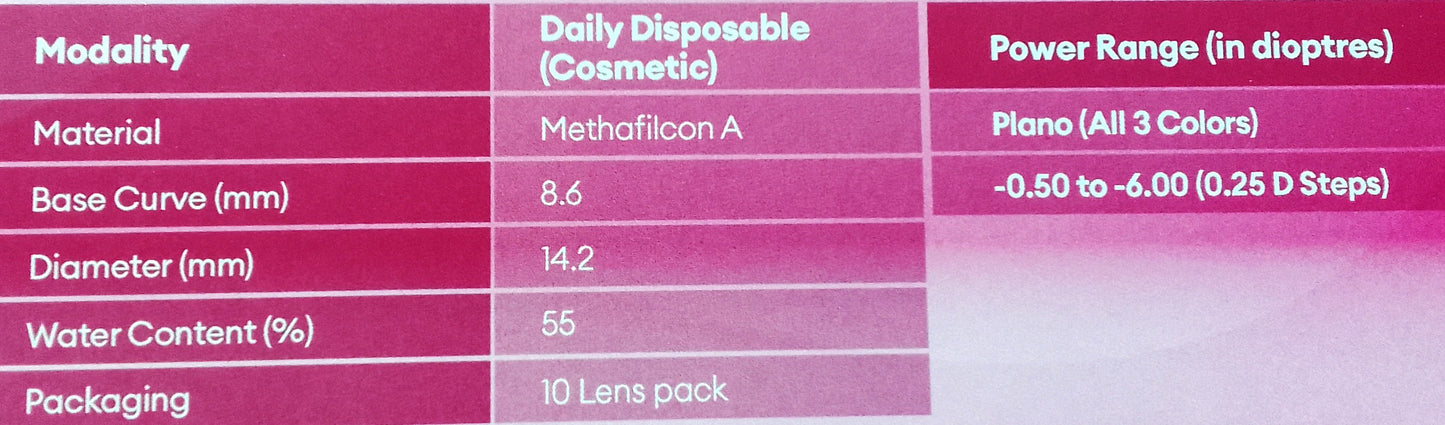 FRESHLOOK™ CIRCLE + COLOR Daily by Alcon -BC:8.6 -Dia:14.2